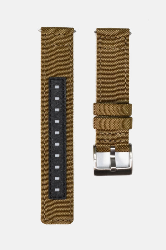 18mm // 20mm Khaki Canvas Traditional 2pcs Strap